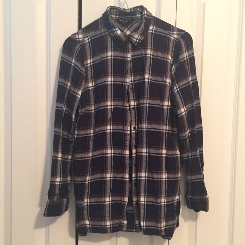 New Look navy blue plaid